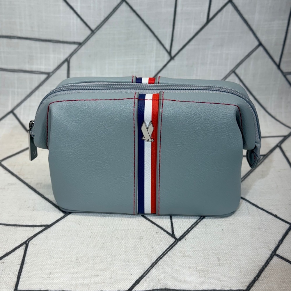 American Airlines Toiletry Bag Grey Striped First Class Amenity Kit Doctor. Bag